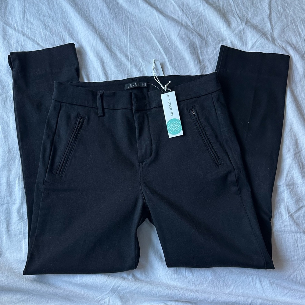Level 99 Francis Straight Leg Pant - Black Womens 8